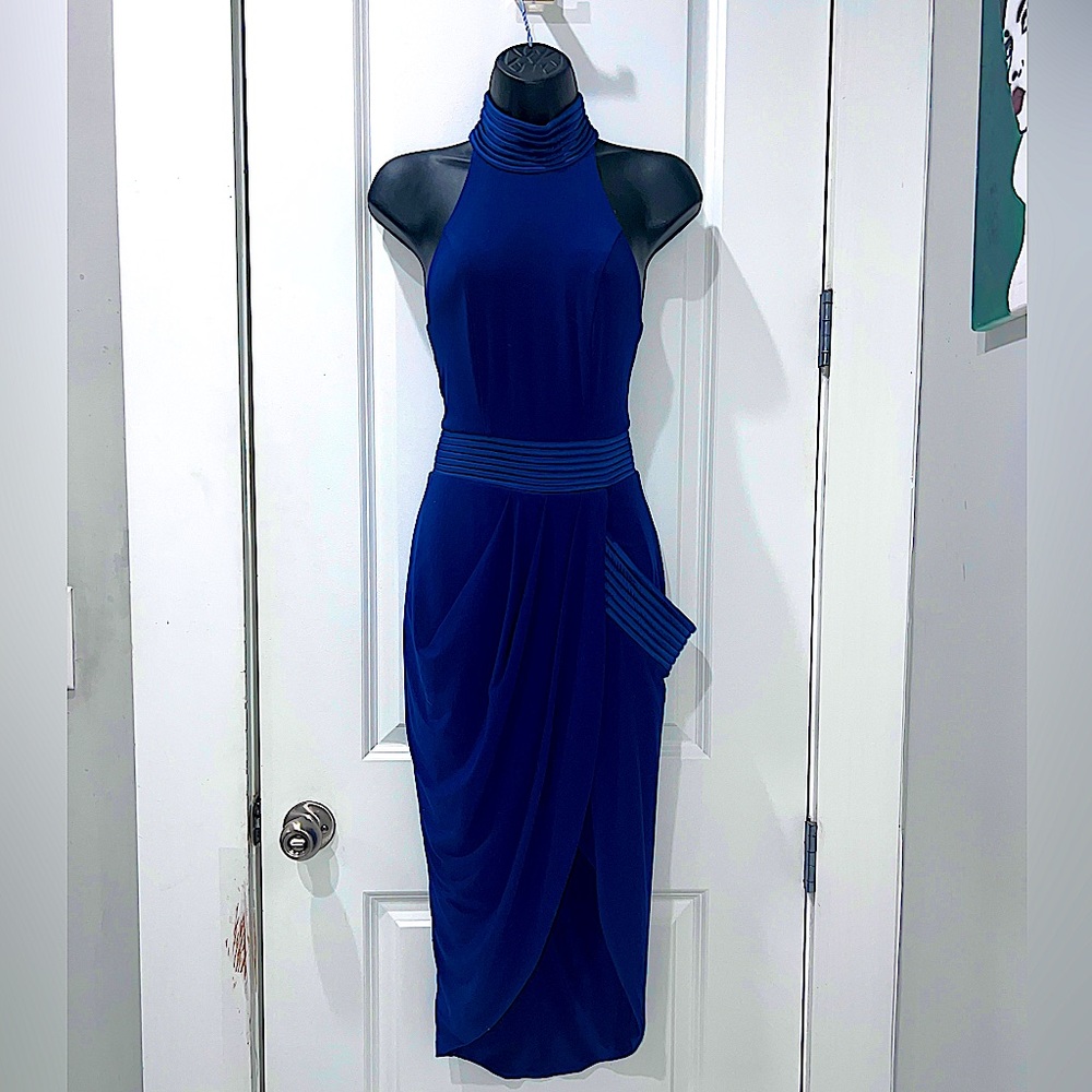 Zhivago Miracle Halter Midi Dress Navy New